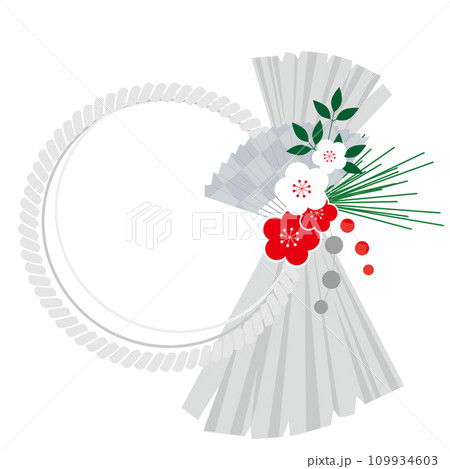 シンプルなお正月のしめ縄飾りのイラスト 109934603