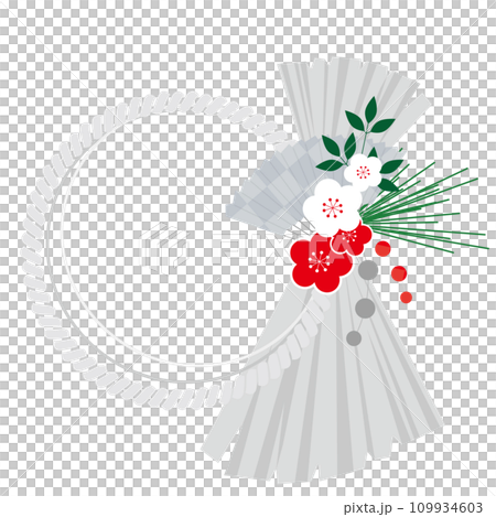 シンプルなお正月のしめ縄飾りのイラスト 109934603