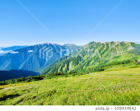 夏の爺ヶ岳登山(種池山荘から針ノ木岳・蓮華岳・赤沢岳方面の眺め) 夏の爺ヶ岳登山(種池山荘から針ノ木岳・蓮華岳・赤沢岳方面の眺め) 109934642