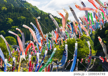 群馬県神流町の春　かんな鯉のぼり祭り 109934749