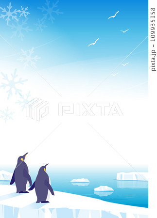 飛ぶ鳥に憧れるペンギンのイラスト 109935158