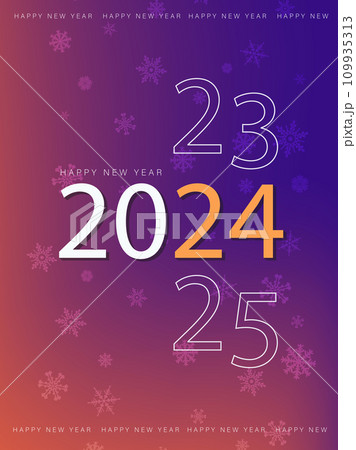 New Year 2024 Number Golden Color Stock Illustration 2364353251