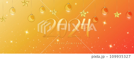 New Year and numbers 2024 background. Celebration New Years Eve with decoration . banner or greeting card for Merry Christmas and happy new year. Vector illustration New Year and numbers 2024 background. Celebration New Years Eve with decoration . banner or greeting card for Merry Christmas and happy new year. Vector illustration 109935327