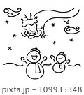 辰年と雪だるま 109935348