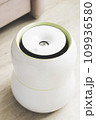 air purifier and air humidifier in the room, dry air humidification and water purification of indoor air, selective focusing, tinted image, sun glare 109936580