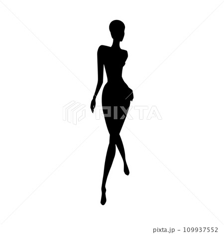 Woman body silhouette fashion collection. Walking female mannequin for fashion designs. Vector illustration Woman body silhouette fashion collection. Walking female mannequin for fashion designs. Vector illustration 109937552