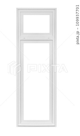 Real modern house window frame isolated on white background with clipping path 109937701