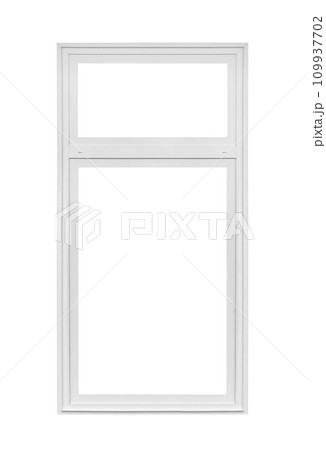 Real modern house window frame isolated on white background with clipping path 109937702