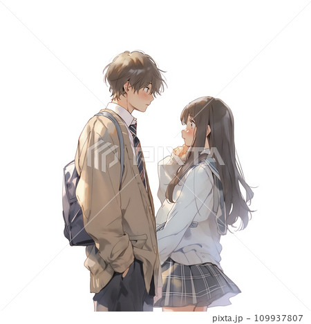 好きな人にときめく高校生の男女(AI生成画像) 好きな人にときめく高校生の男女(AI生成画像) 109937807