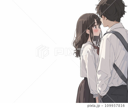 お互いを意識する高校生の男女(AI生成画像) お互いを意識する高校生の男女(AI生成画像) 109937816
