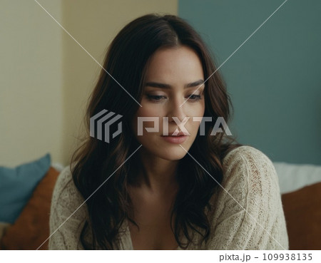 Portrait of a young brunette woman. 109938135