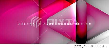 Shadow and Light Triangle Background. Dynamic Geometric Template. Glass Transparent Triangles 109938848