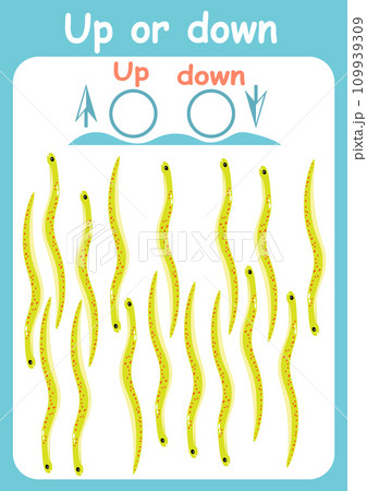 Up or down. Directions for children. Logic game. Spatial orientation. Study sheet. Up or down. Directions for children. Logic game. Spatial orientation. Study sheet. 109939309