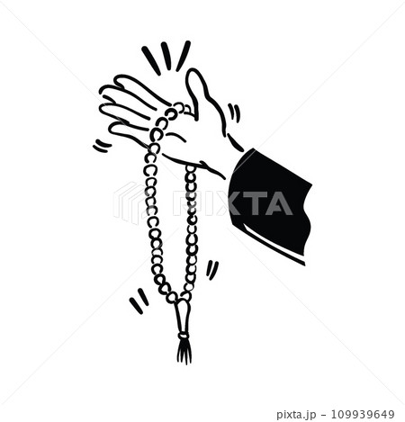 Preayer beads doodle vector illustration 109939649