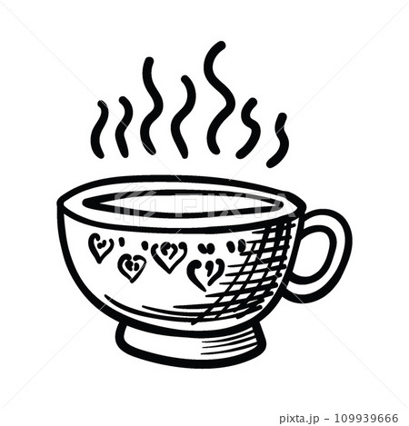 Tea or coffee cup vector doodle 109939666