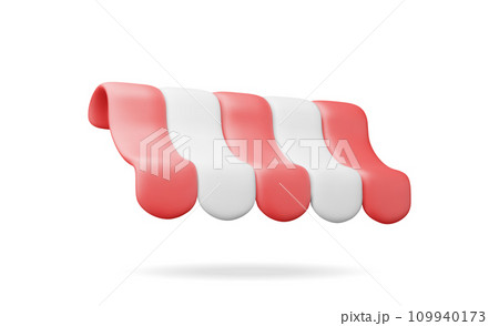 3D Striped Awning Isolated on White. 109940173