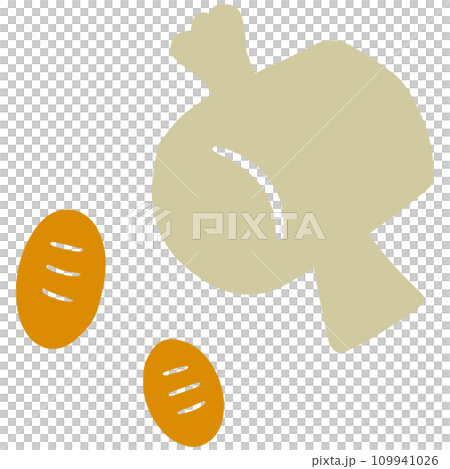 Hand-painted gavel and small coin 109941026