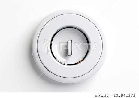 Abstract high tech multicolor button on white background 109941373