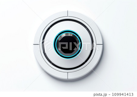 Abstract high tech multicolor button on white background 109941413
