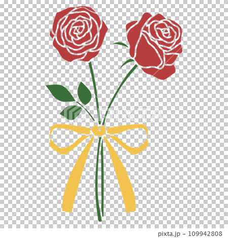 Rose tied with a ribbon vector 109942808
