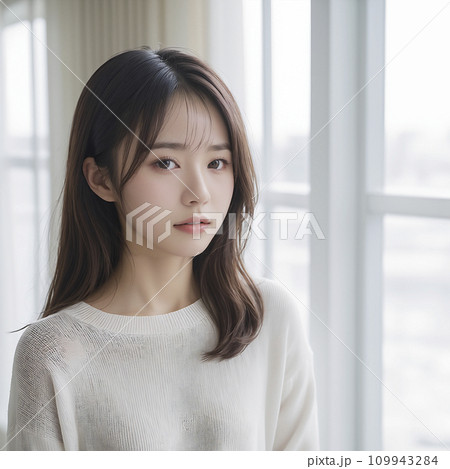 窓際に立つ日本人女性(Generative AI) 窓際に立つ日本人女性(Generative AI) 109943284