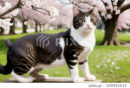 桜と猫 桜と猫 109943633