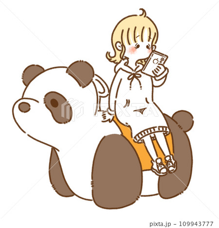 パンダカーに乗る金髪ボブの女の子 109943777