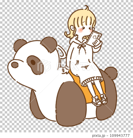 金髮鮑伯女孩騎著熊貓車 金髮鮑伯女孩騎著熊貓車 109943777