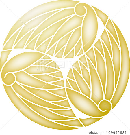 家紋 三つ割り葵【金色】 家紋 三つ割り葵【金色】 109943881