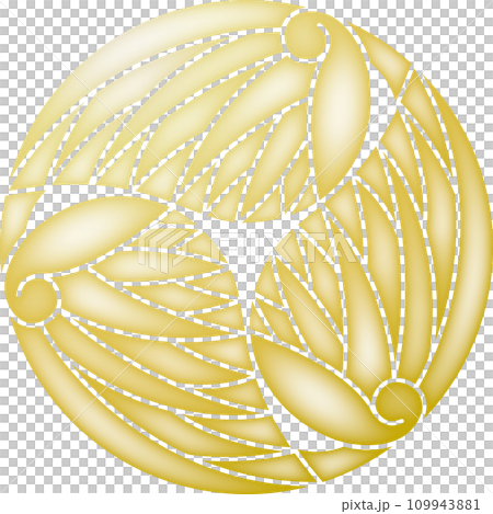 家紋 三つ割り葵【金色】 家紋 三つ割り葵【金色】 109943881