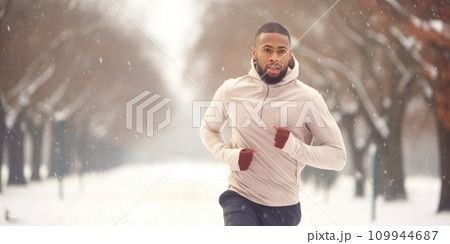 AI-generated content. Healthy person running in public park in winter comeliness AI-generated content. Healthy person running in public park in winter comeliness 109944687