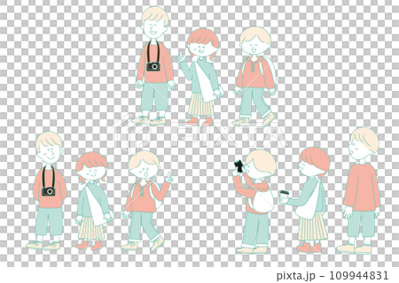仲良くお散歩する男女 109944831