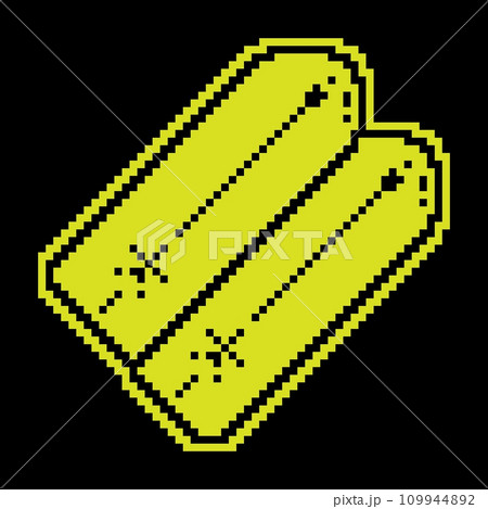 Pixel silhouette icon, soldier epaulettes of military general. Army insignia. Simple black and yellow vector isolated 109944892