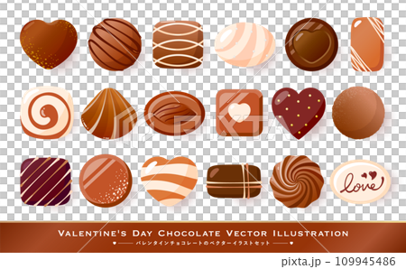 Realistic vector illustration material set of Valentine chocolate perfect for Valentine's Day 109945486
