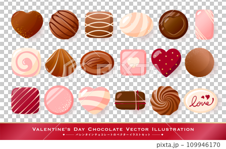 逼真的向量插畫素材集情人節巧克力完美的情人節 逼真的向量插畫素材集情人節巧克力完美的情人節 109946170