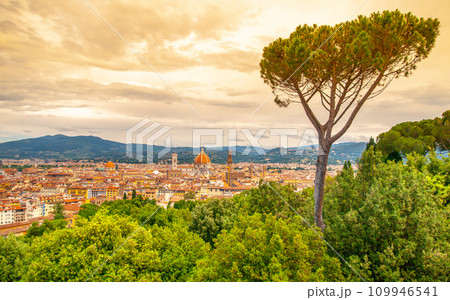 Panorama of Florence with famous Cathedral Santa Maria del Fiore, Tuscany, Italy Panorama of Florence with famous Cathedral Santa Maria del Fiore, Tuscany, Italy 109946541