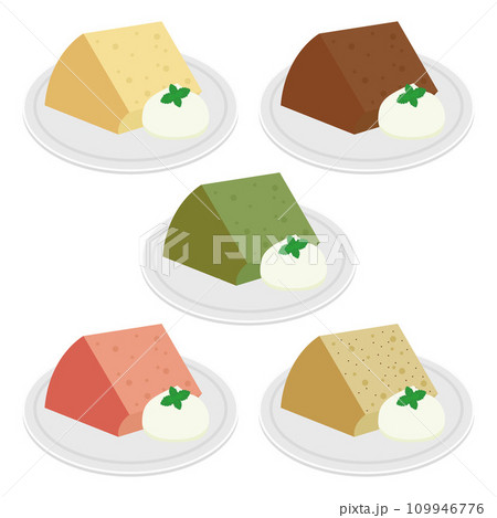 シフォンケーキのイラストセット 109946776
