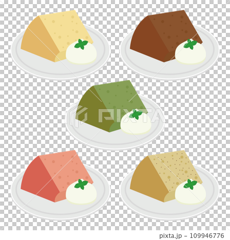 シフォンケーキのイラストセット 109946776