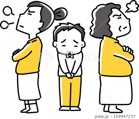 不仲の嫁姑に板挟みされて苦しむ旦那 109947237