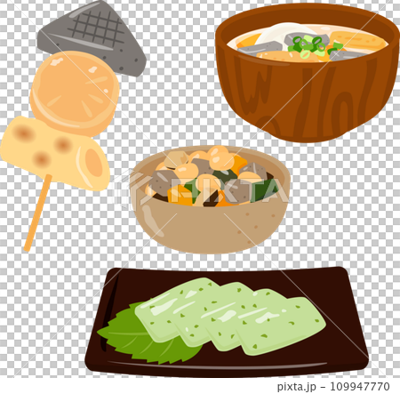 こんにゃくを使った料理のイラストセット こんにゃくを使った料理のイラストセット 109947770