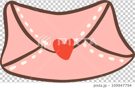 Cute pink love mail with heart Valentine illustration. Cute pink love mail with heart Valentine illustration. 109947794