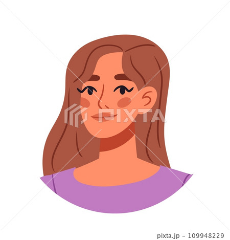 portraits people. Happy woman avatars. Different round face profiles with multiracial persons. Female avatars bundle. Flat vector illustrations 109948229