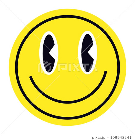 Retro Sticker. Cool abstract emoji with happy smiles. Trendy patches and badges featuring graphics. Modern labels for a unique background. Flat illustrations isolated on white background. Retro Sticker. Cool abstract emoji with happy smiles. Trendy patches and badges featuring graphics. Modern labels for a unique background. Flat illustrations isolated on white background. 109948241