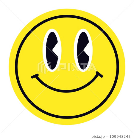 Retro Sticker. Cool abstract emoji with happy smiles. Trendy patches and badges featuring graphics. Modern labels for a unique background. Flat illustrations isolated on white background. Retro Sticker. Cool abstract emoji with happy smiles. Trendy patches and badges featuring graphics. Modern labels for a unique background. Flat illustrations isolated on white background. 109948242