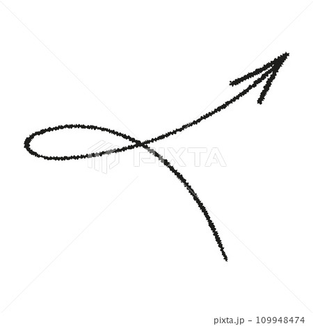 Doodle emphasis arrow icon. Design quirky twist zigzag line, spring coil, curve wave. Vector illustration 109948474