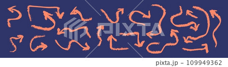 Doodle emphasis arrow icon. Design quirky twist zigzag line, spring coil, curve wave. Vector Doodle emphasis arrow icon. Design quirky twist zigzag line, spring coil, curve wave. Vector 109949362