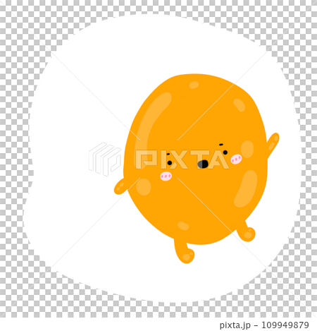 Cute Egg Fried Mascot Character Kawaii Cartoon Egg Fried Cartoon illustration Cute Egg Fried Drawing Breakfast 109949879