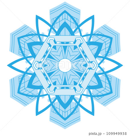 Big crystal snowflake in blue colors on transparent background. Big crystal snowflake in blue colors on transparent background. 109949938