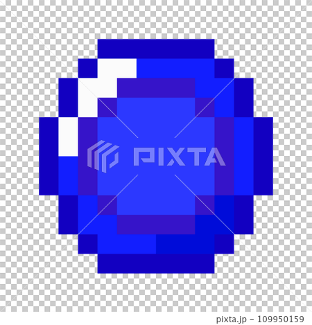 ドット絵：コイン(青) 109950159