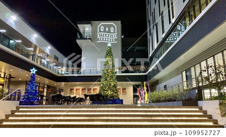 クリスマス飾りで華やかにライトアップされたオトリバーサイドテラスの回廊テラス〈東岡崎/愛知県岡崎市〉 109952727